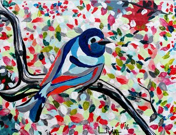 The Blue Bird-acryl-18x13cm-2016-by-Livia-Geambasu