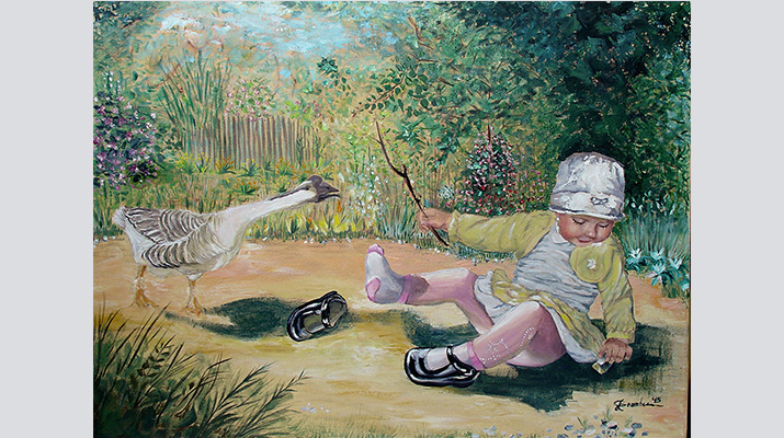 Little girl with the goose-by-Livia-Geambasu-rouavision-ro