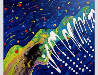 Rain of Stars-33x40cm,gouache+acrylic-on-canvas